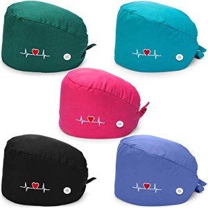 Satinior 5-Pack Unisex Adjustable Bouffant Caps
