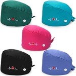 Satinior 5-Pack Unisex Adjustable Bouffant Caps