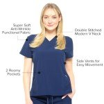 Unisex 4-Way Stretch Jogger Scrub Set - Navy