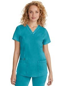 Women's Healing Hands Scrub Top with 3 Pockets