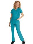 Women's Healing Hands Scrub Top with 3 Pockets