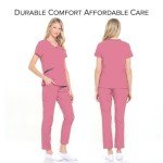 Dagacci Women's 4-Way Stretch Scrubs Set - Rose Pink