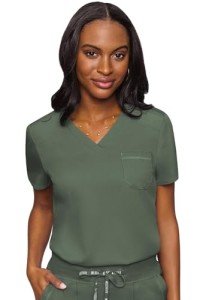 Med Couture Women's Olive V-Neck Scrub Top