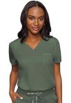 Med Couture Women's Olive V-Neck Scrub Top
