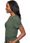 Med Couture Women's Olive V-Neck Scrub Top