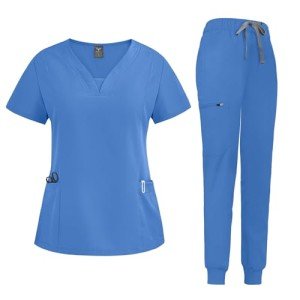 Modern V-neck Women’s Scrub Set with Jogger Pants