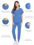 Modern V-neck Women’s Scrub Set with Jogger Pants