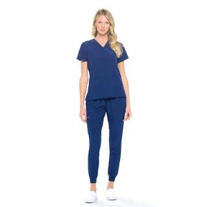 Unisex Navy 4-Way Stretch Jogger Scrub Set