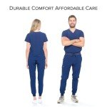 Unisex Navy 4-Way Stretch Jogger Scrub Set