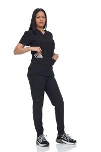 Black Flex Core Nurse Uniform Set - Medium