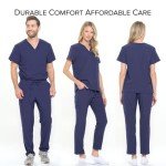 Navy Unisex 4-Way Stretch Scrub Set