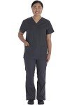 Vital Threads Unisex V-Neck Scrubs Set - Pewter