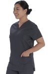 Vital Threads Unisex V-Neck Scrubs Set - Pewter