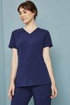 Dickies Women's V-Neck Stretch Scrub Top, Navy