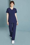 Dickies Women's V-Neck Stretch Scrub Top, Navy
