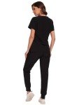 COZYFIT Women's V-Neck Scrubs Set - Black