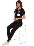 COZYFIT Women's V-Neck Scrubs Set - Black