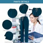 VIAOLI V-Neck Scrub Set with Pockets - Caribbean Blue