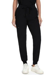 Women’s CozyFit Black Cargo Scrub Pants with Pockets