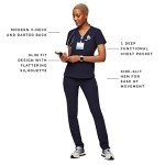 FIGS Catarina Women's Navy One-Pocket Scrub Top