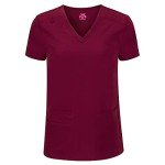 Natural Uniforms Women's Burgundy Cool Stretch Scrubs Set