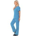 Women’s 4-Way Stretch Athletic Scrub Set - Ceil Blue