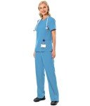 Women’s 4-Way Stretch Athletic Scrub Set - Ceil Blue