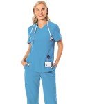 Women’s 4-Way Stretch Athletic Scrub Set - Ceil Blue