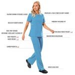 Women’s 4-Way Stretch Athletic Scrub Set - Ceil Blue