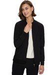 Floral Print Women's Medical Scrub Jacket, Black