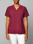 Carhartt Women's Cross-Flex Medical Scrubs Top - Wine