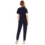 CozyFit Women's Navy Blue V-Neck Scrub Set
