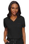 Med Couture Women's Black V-Neck Scrub Top, Large