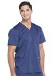 Cherokee Men's V-Neck Scrub Top with Pockets