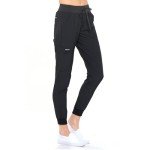 Unisex 4-Way Stretch Jogger Scrub Pants - Black