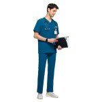 Men's Trey Scrubs Set - V-Neck Top & Pants