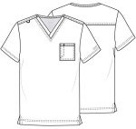 Cherokee Unisex Tuckable V-Neck Scrub Top, Ciel Blue