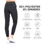 Unisex 4-Way Stretch Jogger Scrub Pants - Black