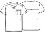 Cherokee Men's Grey V-Neck Scrub Top with Pocket