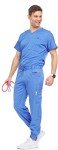 MediChic Men's Stretch V-Neck Scrub Set
