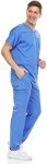 MediChic Men's Stretch V-Neck Scrub Set