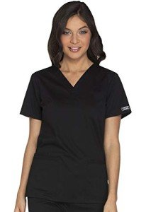 Women's Core Stretch V-Neck Scrub Top, Black
