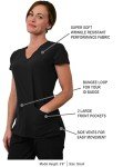 Women's Jogger Scrub Set - Black, Large