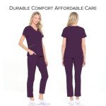 Eggplant Women's 4-Way Stretch Medical Scrubs Set