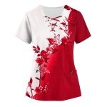 Navy Women's Stretch Nursing Scrub Top Set