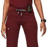 Burgundy Women’s FIGS Kade Cargo Scrub Pants