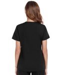 Women’s V-Neck Black Medical Scrub Top with Pocket
