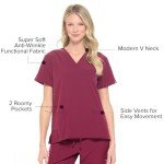 Unisex 4-Way Stretch Medical Scrubs Set - Gray