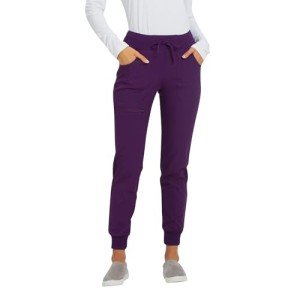 HeartSoul Women's Jogger Scrub Pants - Eggplant