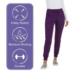 HeartSoul Women's Jogger Scrub Pants - Eggplant